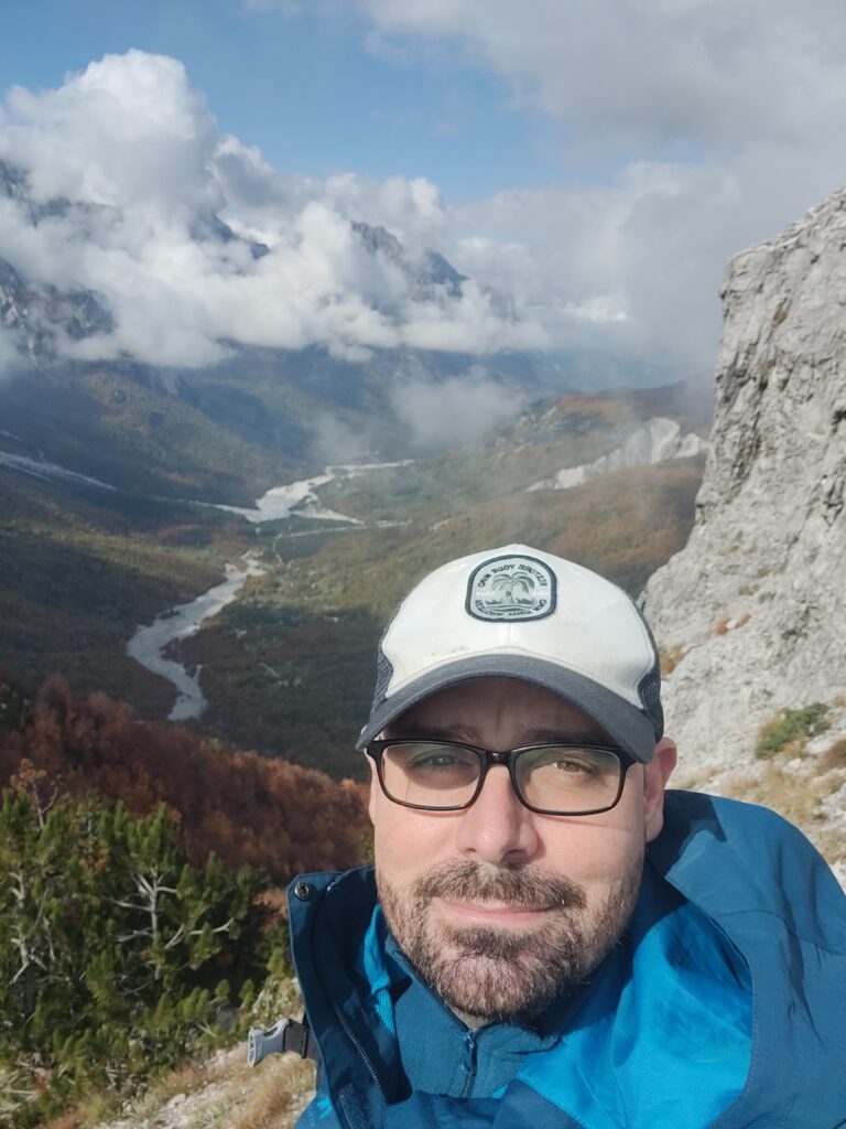 Valbona national park valley - mountain top covered by clouds