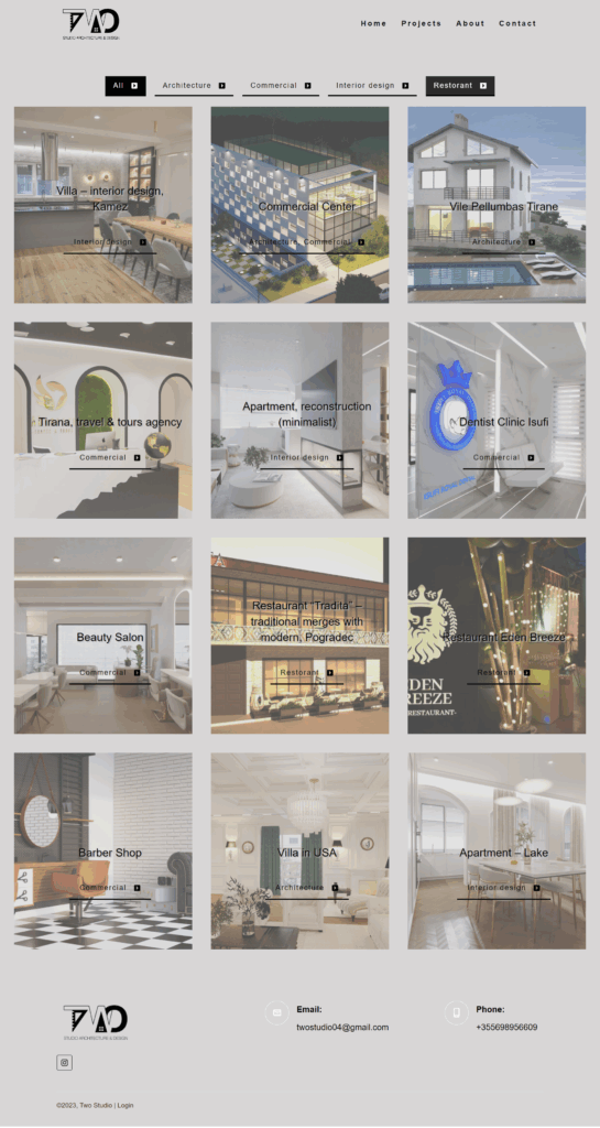 Projects on Architecture Website Design