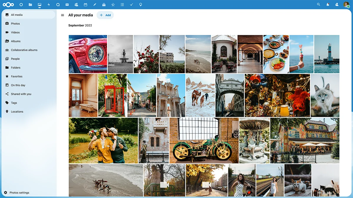 photos tile view layout
