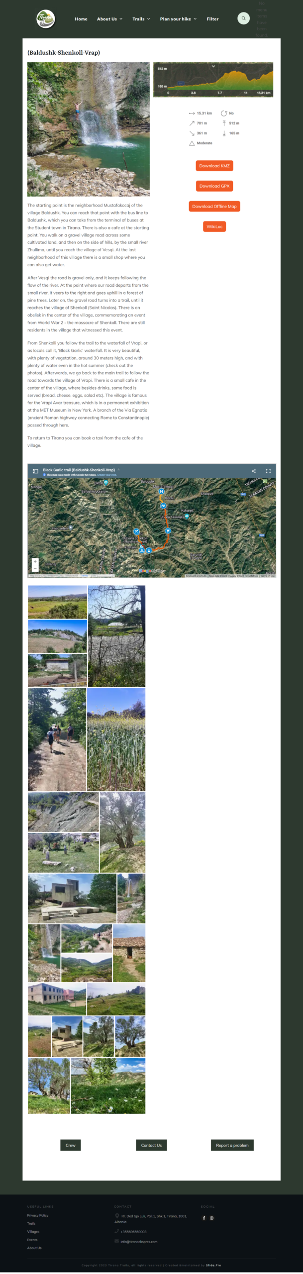 Outdoor tourism,Self-guided trails,Group trails,Sustainable tourism,Rural communities,Socio-economic opportunities,Tirana,Albania,Mobile apps,Bilingual,Custom posts,SEO-optimized,Idyllic landscapes,Hidden gems,Natural beauty