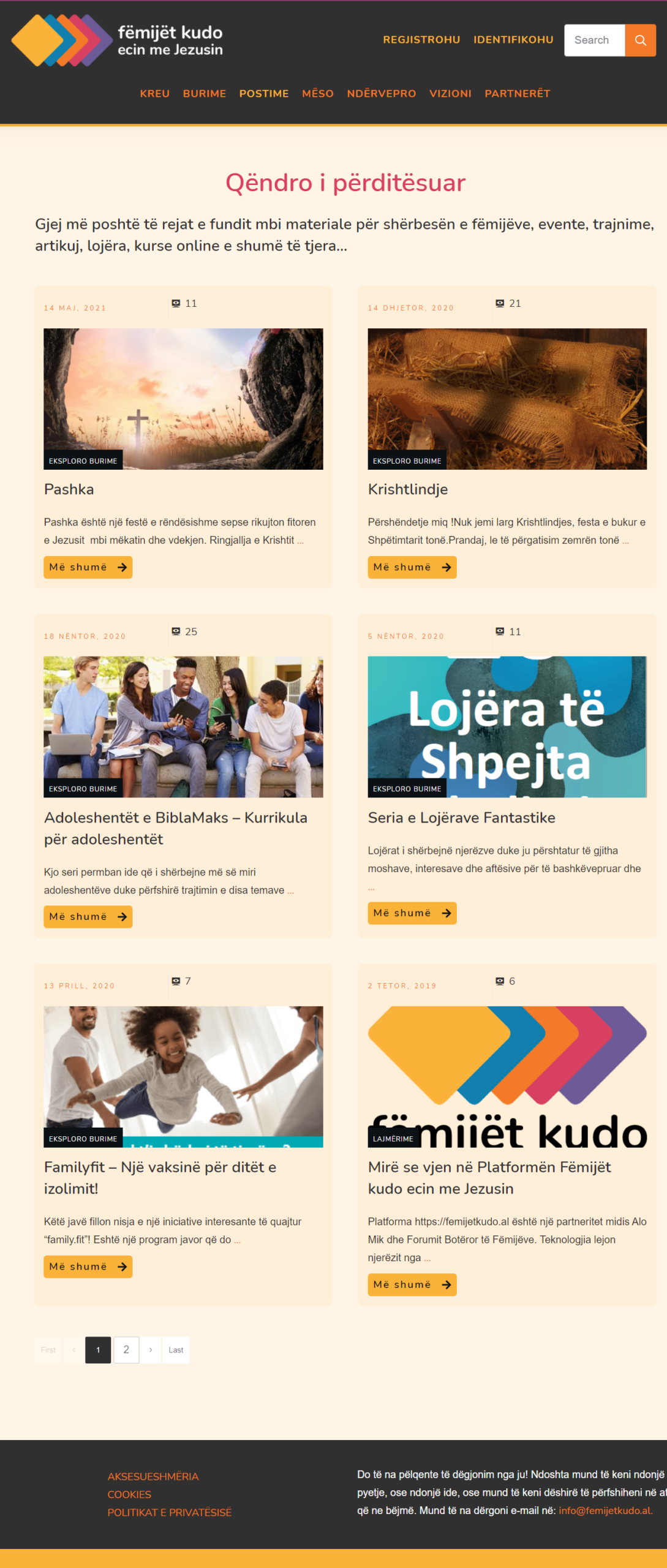 Blog posts page