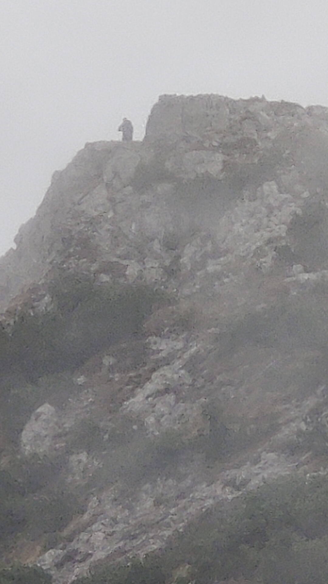 Valbona national park valley - mountain top covered by clouds