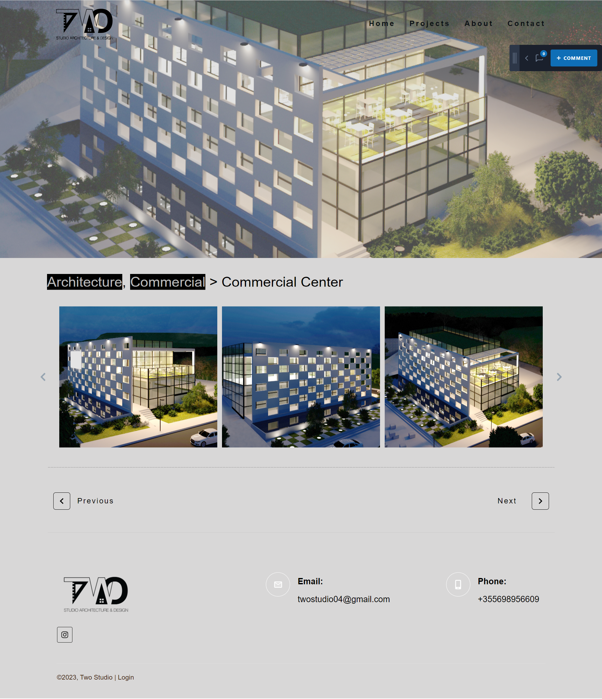 Commercial Center on Architecture Website Design