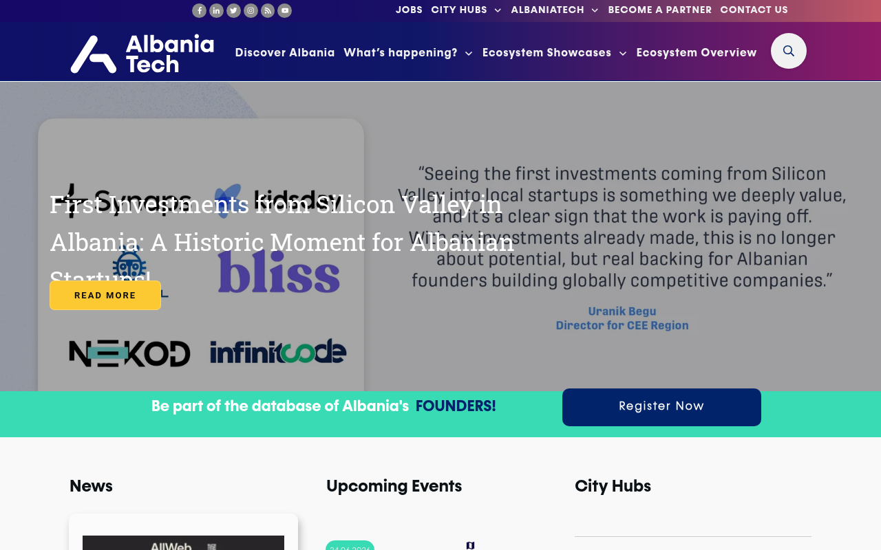 AlbaniaTech.org — Albania’s startup & tech portal, built on Thrive.